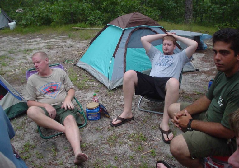 relaxing at the campsite